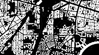 Illustration: Ausschnitt aus Baumassenplan von Berlin mit typischen  Bebauungsstrukturen
